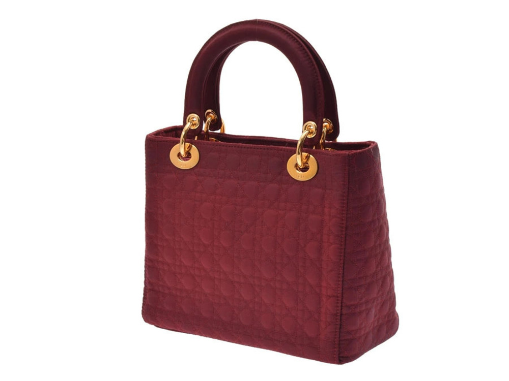 Dior Red Burgundy Cannage handbag CHRISTIAN Red